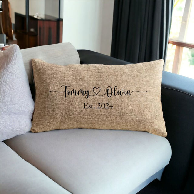 Picture of Personalized Couple Name Pillow case - Custom Pillow case with Loved One's Name - Gift For Valentine's Day