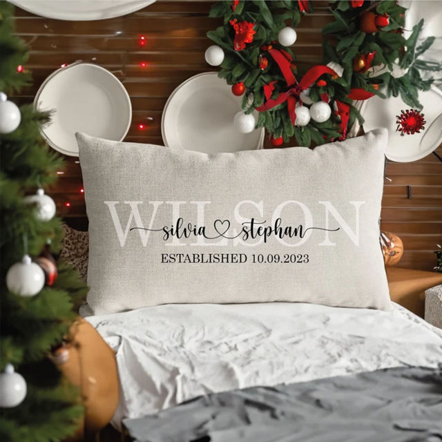 Picture of Personalized Name Pillow case  - Pillowcase With Multiple Name Styles - Gift for Christmas, Anniversary, Birthday or Valentine's Day