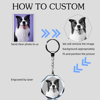 Picture of Personalized 2D or 3D Crystal Photo Keychain Gift in Octagon - Custom Photo Keychain - Pet Lover Gift