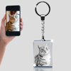 Picture of Personalized 2D or 3D Crystal Photo Keychain Gift in Rectangle - Custom Photo Keychain - Pet Lover Gift