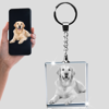 Picture of Personalized 2D or 3D Crystal Photo Keychain Gift in  Square - Custom Photo Keychain - Pet Lover Gift