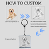 Picture of Personalized 2D or 3D Crystal Photo Keychain Gift in  Square - Custom Photo Keychain - Pet Lover Gift