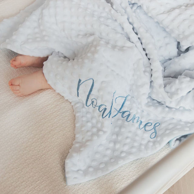 Picture of Personalized Baby Blanket - Custom Embroidered Baby Blanket - Custom Embroidered Name Puff Fleece Baby Blanket