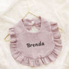 Picture of Custom Embroidered Baby Bibs - Custom Embroidered Ruffle Bibs - Personalized Baby Cotton Bibs