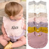 Picture of Custom Embroidered Baby Bibs - Custom Embroidered Ruffle Bibs - Personalized Baby Cotton Bibs