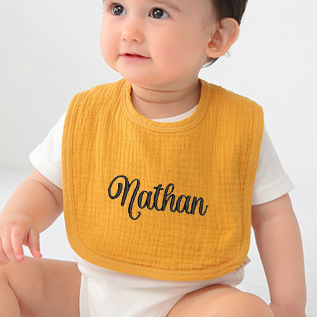 Picture of Personalized Baby Bibs - Custom Embroidered Baby Bibs - Custom Absorbent U-Shaped Bibs