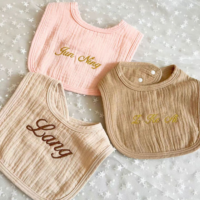 Picture of Personalized Baby Bibs - Custom Embroidered Baby Bibs - Custom Absorbent U-Shaped Bibs