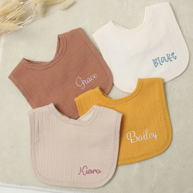 Picture of Personalized Baby Bibs - Custom Embroidered Baby Bibs - Custom Absorbent U-Shaped Bibs