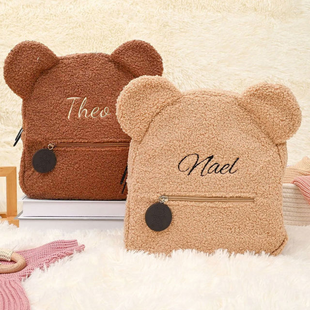 Picture of Personalized Furry Bear Cute Backpack - Custom Plush Bear Backpack - Personalized Furry Teddy Bear Backpack for Kids