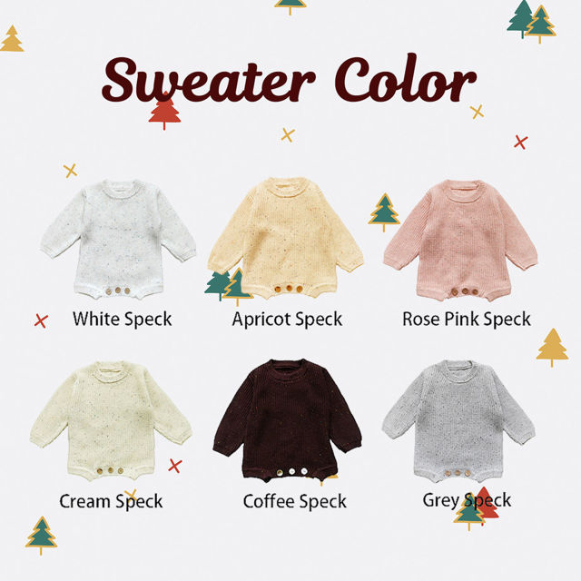 Picture of Personalized Baby and Toddler Personalized Embroidered Sweaters - Custom Name Embroidered Bodysuit Sweaters - Knitted Christmas Sweaters