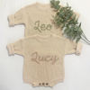 Picture of Personalized Baby and Toddler Personalized Embroidered Sweaters - Custom Name Embroidered Bodysuit Sweaters - Knitted Christmas Sweaters