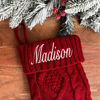 Picture of Personalised Christmas embroidered stockings - Custom family name Christmas stockings - Custom knitted Christmas stockings