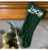 Picture of Personalised Christmas embroidered stockings - Custom family name Christmas stockings - Custom knitted Christmas stockings