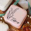 Picture of Custom Birth Month Flower Travel Jewelry Box - Personalized Small Travel case - Bridesmaid Gift - Wedding Gift