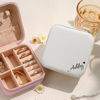 Picture of Custom Square Travel Jewelry Box - Personalized Small Travel Case with Name - Bridesmaid Gift