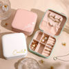 Picture of Custom Square Travel Jewelry Box - Personalized Small Travel Case with Name - Bridesmaid Gift