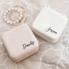 Picture of Custom Square Travel Jewelry Box - Personalized Small Travel Case with Name - Bridesmaid Gift