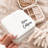 Picture of Custom Square Travel Jewelry Box - Personalized Small Travel Case with Name - Bridesmaid Gift