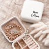 Picture of Custom Square Travel Jewelry Box - Personalized Small Travel Case with Name - Bridesmaid Gift