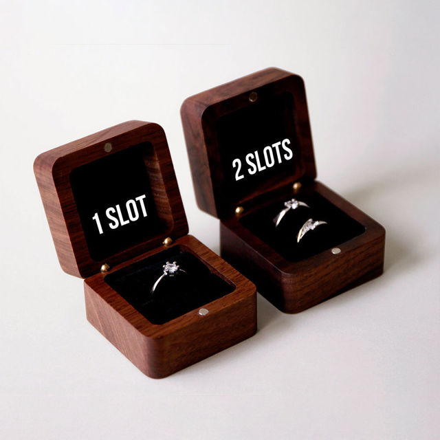 Picture of Custom Wooden Wedding Ring Box - Personalized Engagement Ring Box