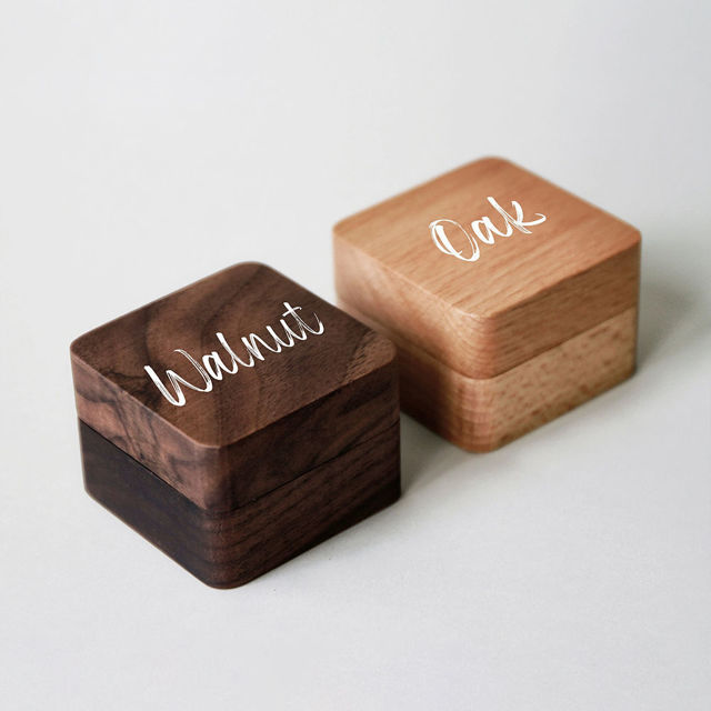 Picture of Custom Wooden Wedding Ring Box - Personalized Engagement Ring Box