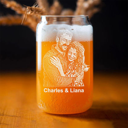 Picture of Custom Can Glass Cup - Personalized Beer Cup with Photo - Best Gift For Father's Day, Anniversary and Birthday