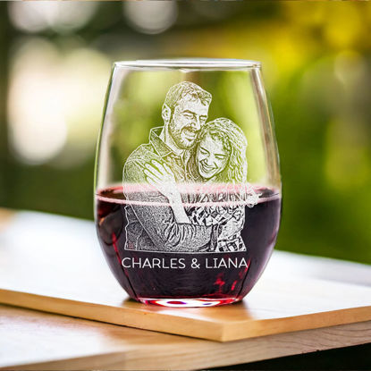 Picture of Custom Wine Glass Cup - Personalized Glasses with Photo - Gift For Father's Day, Anniversary