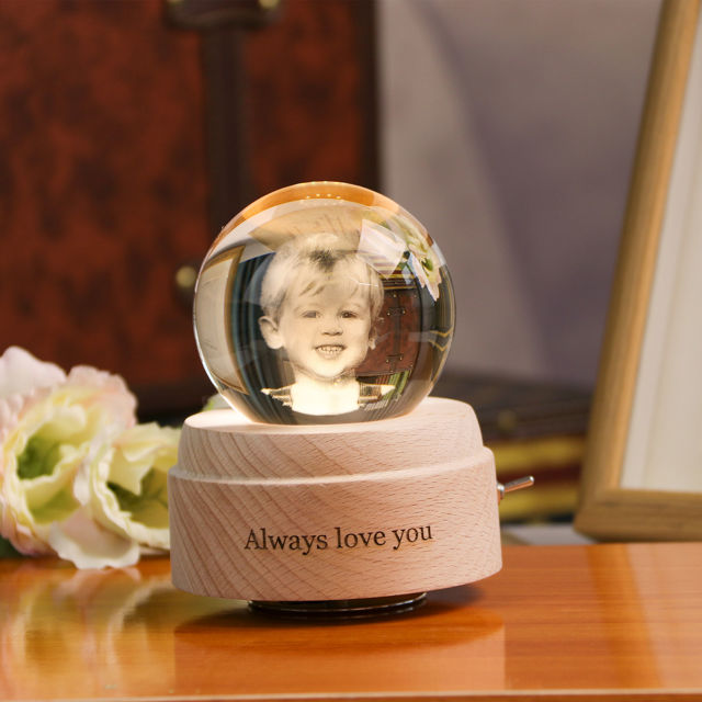 Picture of Custom 3D Laser Crystal Ball  - Laser Etched Photo in a Ball  Memory Gifts For Dad Mom Children Parents