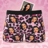 Picture of Custom Face Boxer Briefs - Sexy Pink Leopard Print Boxer Briefs - Personalized Boxer Briefs - Best Gift for Him