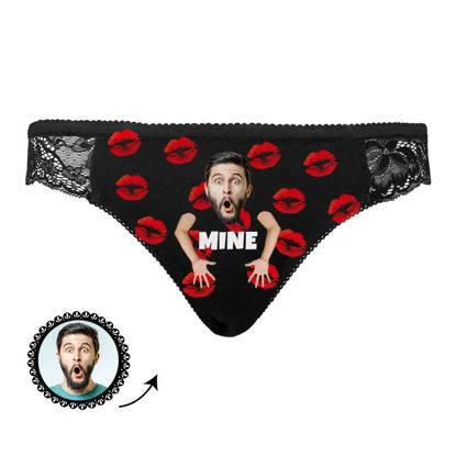 Picture of Custom Lace Photo Panties Women Sexy Lip Panties With Boyfriend Face - Best Gift for Her