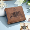 Picture of Custom Engraved Trifold Wallet - Personalized Photo Wallet for Men - Christmas or Father's day Gift