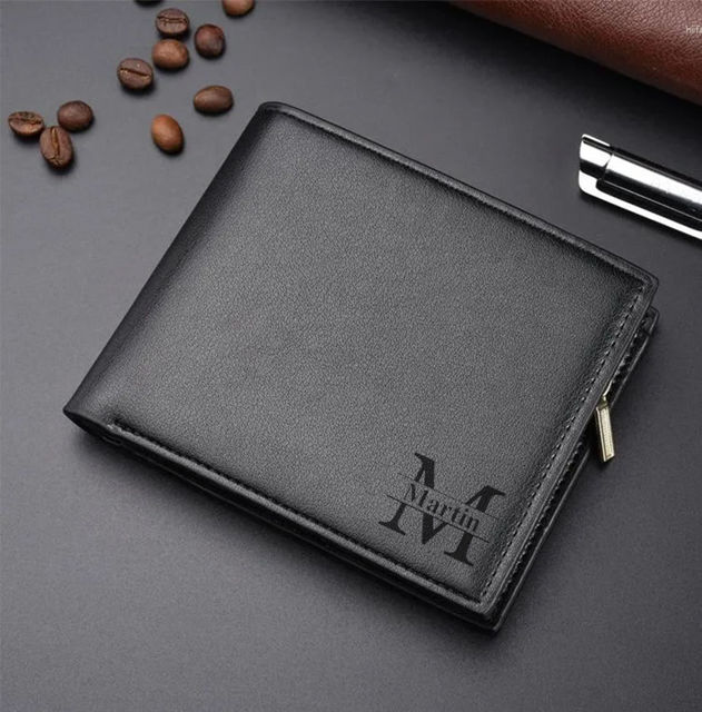 Picture of Custom Engraved Trifold Wallet - Personalized Name Wallet for Men - Christmas Gift