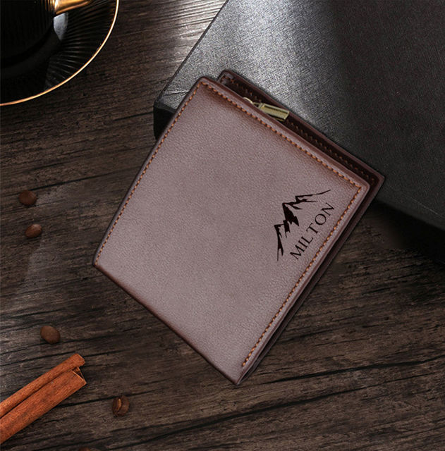 Picture of Custom Engraved Trifold Wallet - Personalized Name Wallet for Men - Christmas Gift