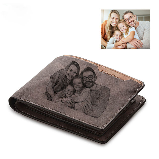 Picture of Custom Photo Wallet for Men - Personalized Wallet for Father's Day - Christmas Gift - Birthday Gift