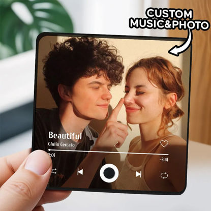 Picture of Customized Music Fridge Magnet - Personalised Spotify Plaque Magnet with photo - Fridge Magnet with song