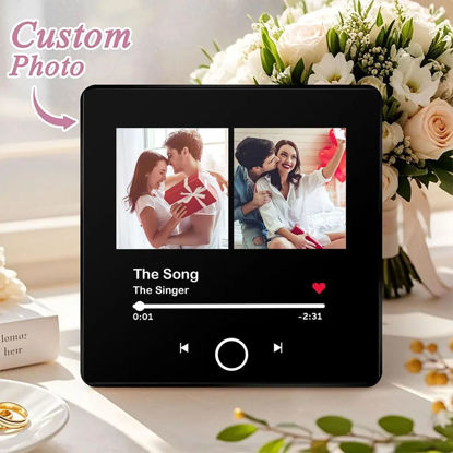 Picture of Customized Music Fridge Magnet - Personalised Spotify Plaque Magnet - Music Fridge Magnet with Photos and song