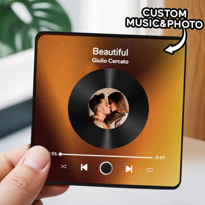 Picture of Customized Music Photo Fridge Magnet - Personalised Spotify Plaque Magnet - Fridge Magnet with song