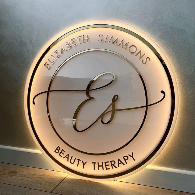 Picture of Custom Business Logo Neon Sign - Acrylic Backlit Illuminated Neon Sign - Personalized LED Logo Sign for Company, Shops, Offices, Studio, Beauty Salon Sign