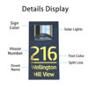 Picture of Custom Black Mirror house sign with solar light - 3D Laser Acrylic Number Door Signs Plaque - LED Lit Number