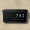 Picture of Custom Black House Sign with Solar Light - Laser Acrylic Number Door Signs - LED Lit Number