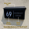 Picture of Custom Black House Sign with Solar Light - Laser Acrylic Number Door Signs - LED Lit Number