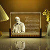 Picture of Custom Crystal Photo Frame: Personalized Crystal Photo Frame With A Warm Color Light Base