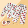 Picture of Personalized pajamas Customized photo pajamas Customized family pajamas complete set - full of loves