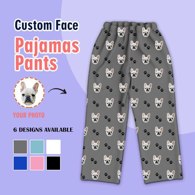 Imagen de Pijamas personalizados Pijamas personalizados Pijamas personalizados con foto de mascota Pijamas familiares personalizados conjunto completo - Dog Paws