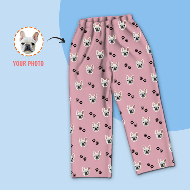 Imagen de Pijamas personalizados Pijamas personalizados Pijamas personalizados con foto de mascota Pijamas familiares personalizados conjunto completo - Dog Paws
