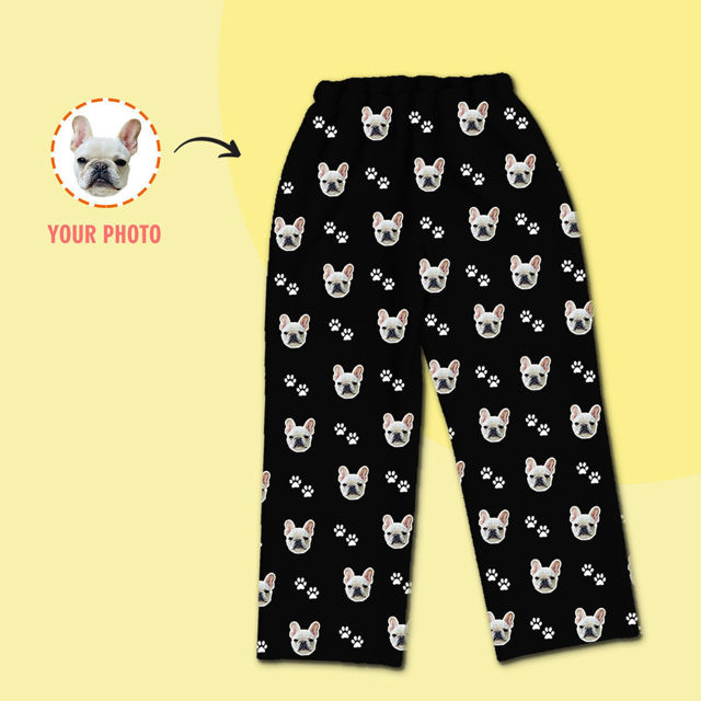 Imagen de Pijamas personalizados Pijamas personalizados Pijamas personalizados con foto de mascota Pijamas familiares personalizados conjunto completo - Dog Paws