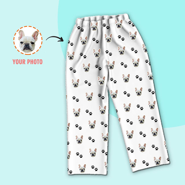 Imagen de Pijamas personalizados Pijamas personalizados Pijamas personalizados con foto de mascota Pijamas familiares personalizados conjunto completo - Dog Paws
