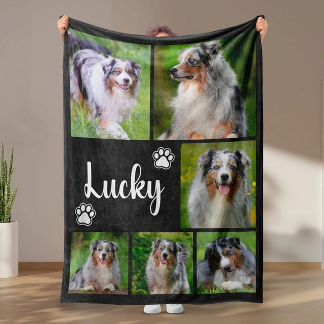 Picture of Custom Photo Blanket | Personalized Family Blanket with 3 Photos | Make Your Own Blankets | Gifts for Family