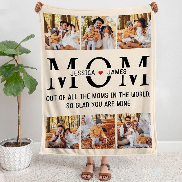 Picture of Custom Photo Blanket | Mom Blanket | Collage Blanket for Mother's Day - Gift for Mum