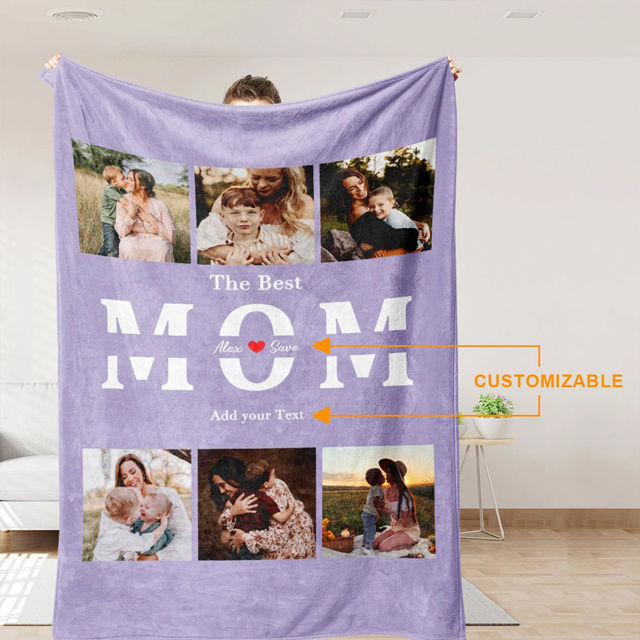 Picture of Custom Photo Blanket | Mom Blanket | Collage Blanket for Mother's Day - Gift for Mum